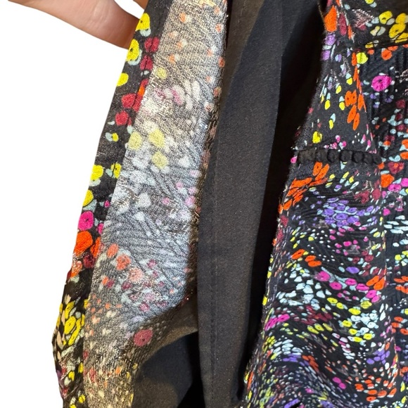 Derek Lam 10 Crosby Black Floral Print Silk Blend Metallic Bell Sleeve Blouse 2 - Picture 6 of 12